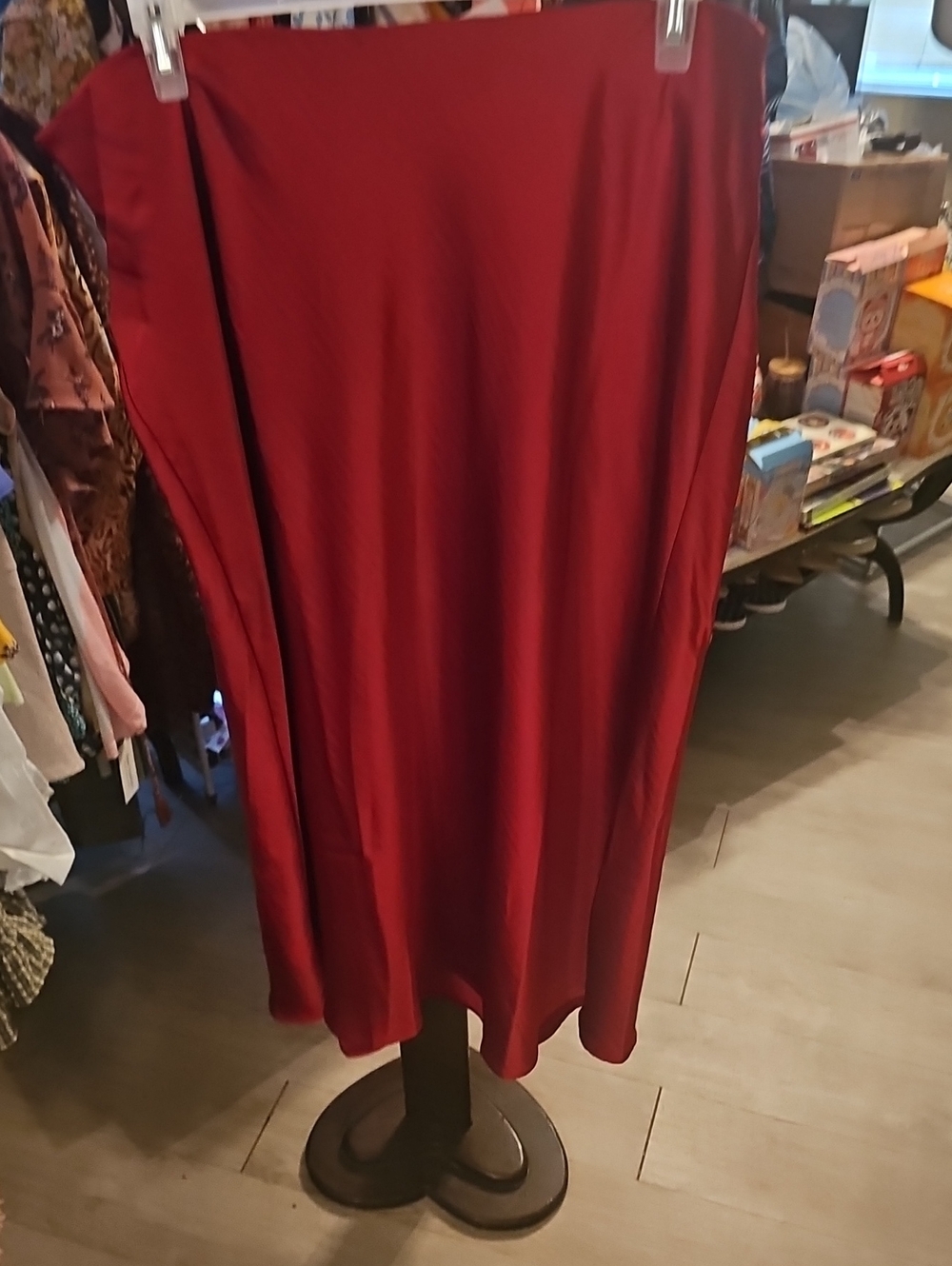 a new day Burgundy Sleeveless Midi Dress